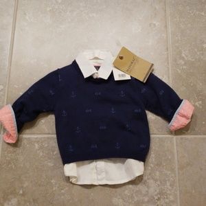 6 mo boy sweater and shirt
